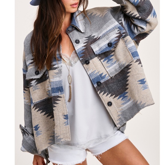Last 1  L then sold out New Bohemian Aztec Southwest Sedona High Low Jacket - Picture 7 of 12